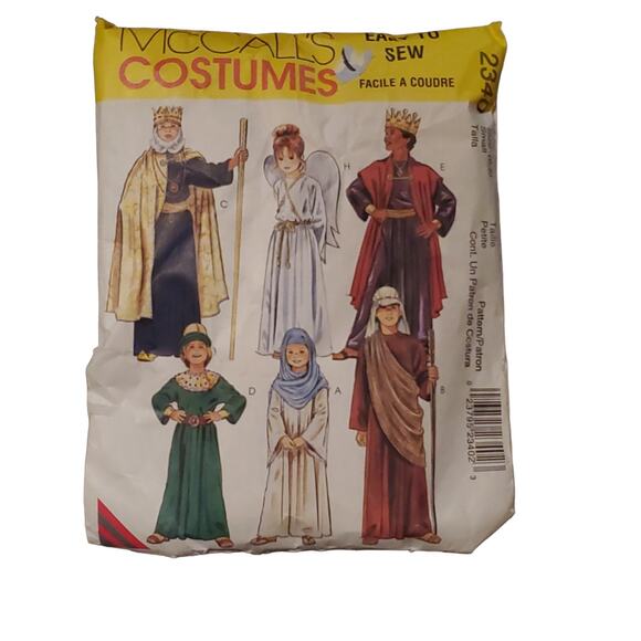 1999 McCall's 2340 Christmas Crech Kids Angel Mary Shepard King Wiseman Sz 6- 8 - Picture 1 of 5